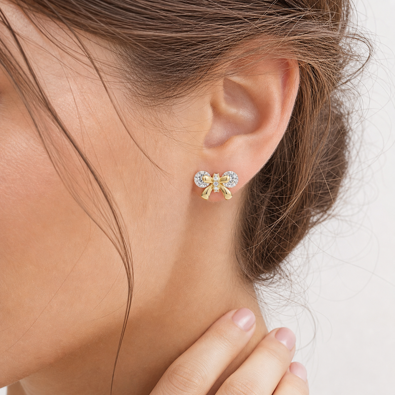 Clous d'oreilles halo moissanite plaqué or