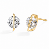 Clous d'oreilles puce moissanite plaqué or