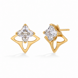 Clous d'oreilles trio moissanite plaqué or