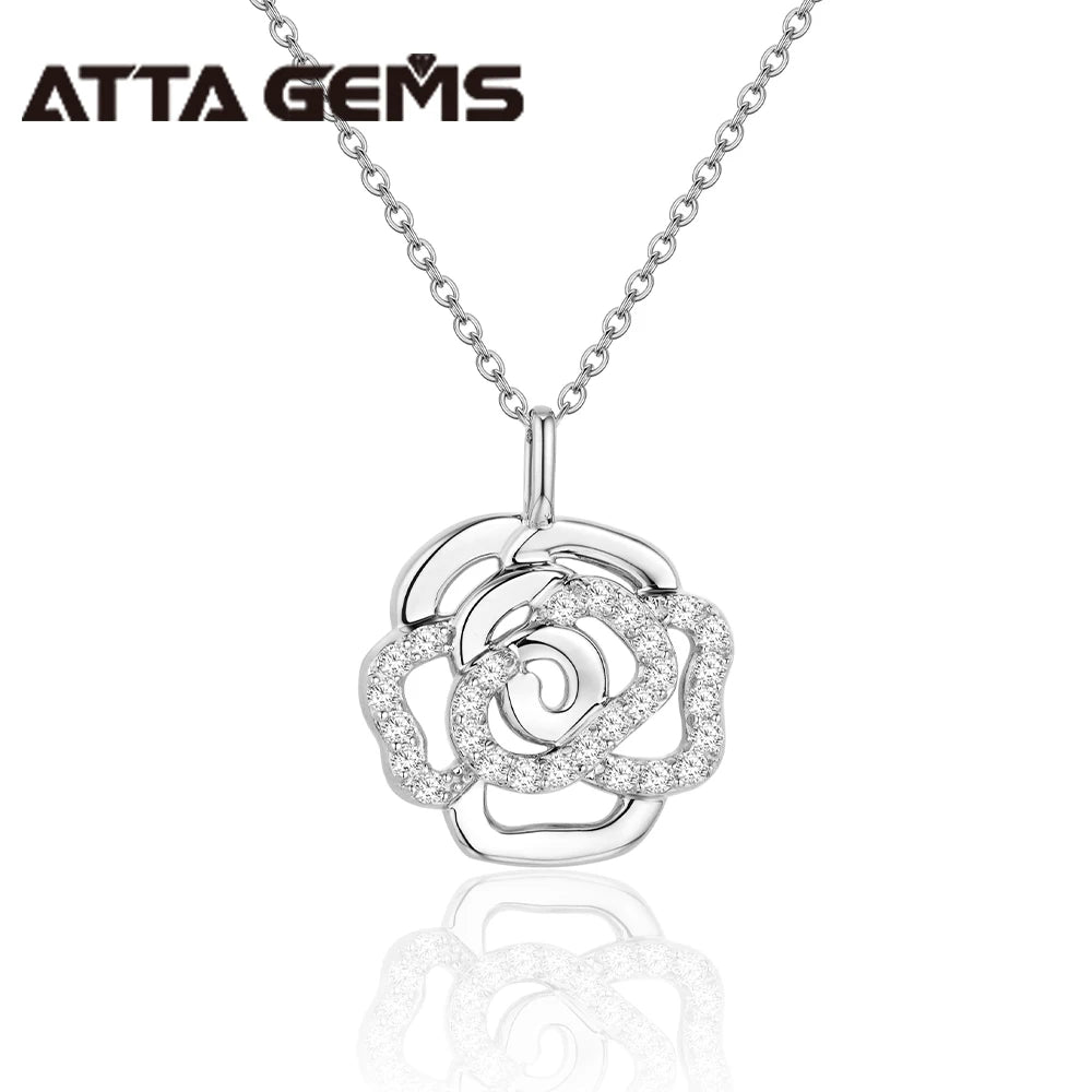 Collier Bagatelle — Rose de moissanites — Argent rhodié