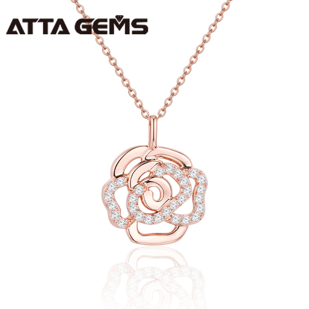 Collier Bagatelle — Rose de moissanites — Plaqué or rose 18K