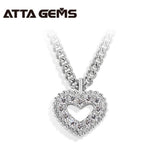 Collier Valentine — Cœur de moissanites — Argent rhodié