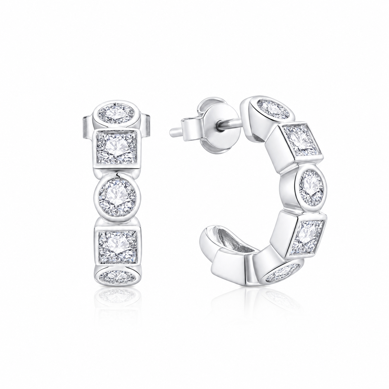 Créoles moissanite 3,5 mm en argent 925