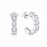 Créoles moissanite 3,5 mm en argent 925