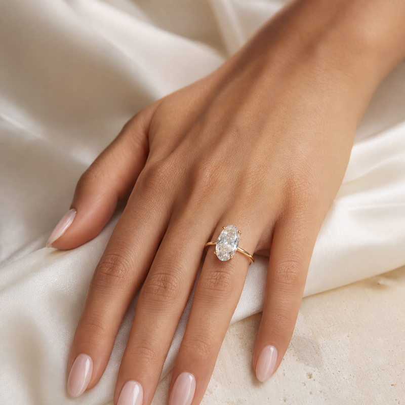 Bague Séraphine — Moissanite ovale
