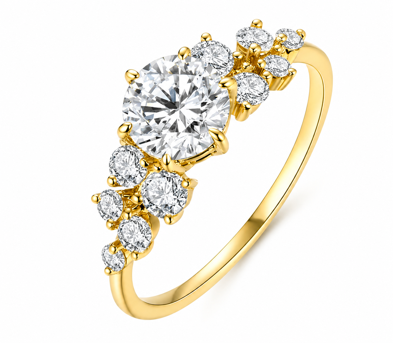 Bague Fleur Royale — Moissanite ronde