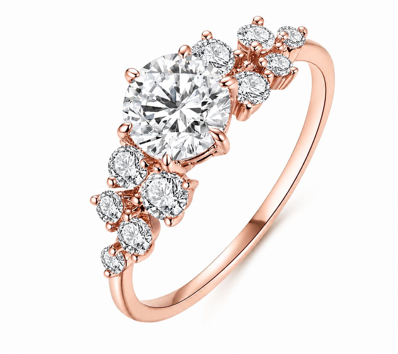 Bague Fleur Royale — Moissanite ronde